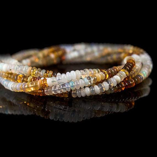 5mm Ethiopian Multi Color Opal Plain Rondelle Beads 13 inch 105 pieces