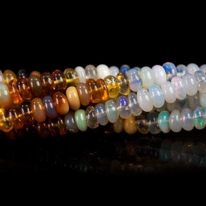 5mm Ethiopian Multi Color Opal Plain Rondelle Beads 13 inch 105 pieces