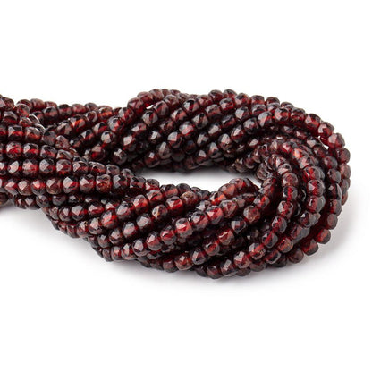 5mm Garnet Micro Faceted Cube Beads 12 inch 70 pieces