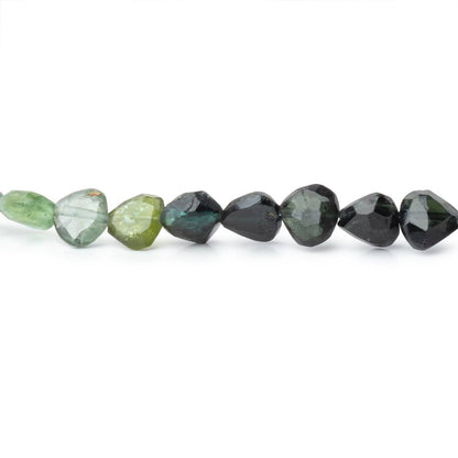 5mm Indicolite & Green Tourmaline Faceted Heart Beads 16 inch 78 pieces
