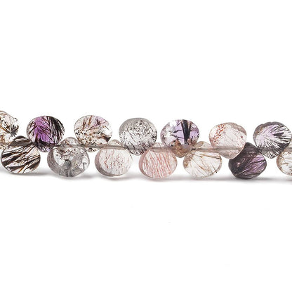 5mm Lepidocrocite faceted petite heart beads 6 inch 50 pieces