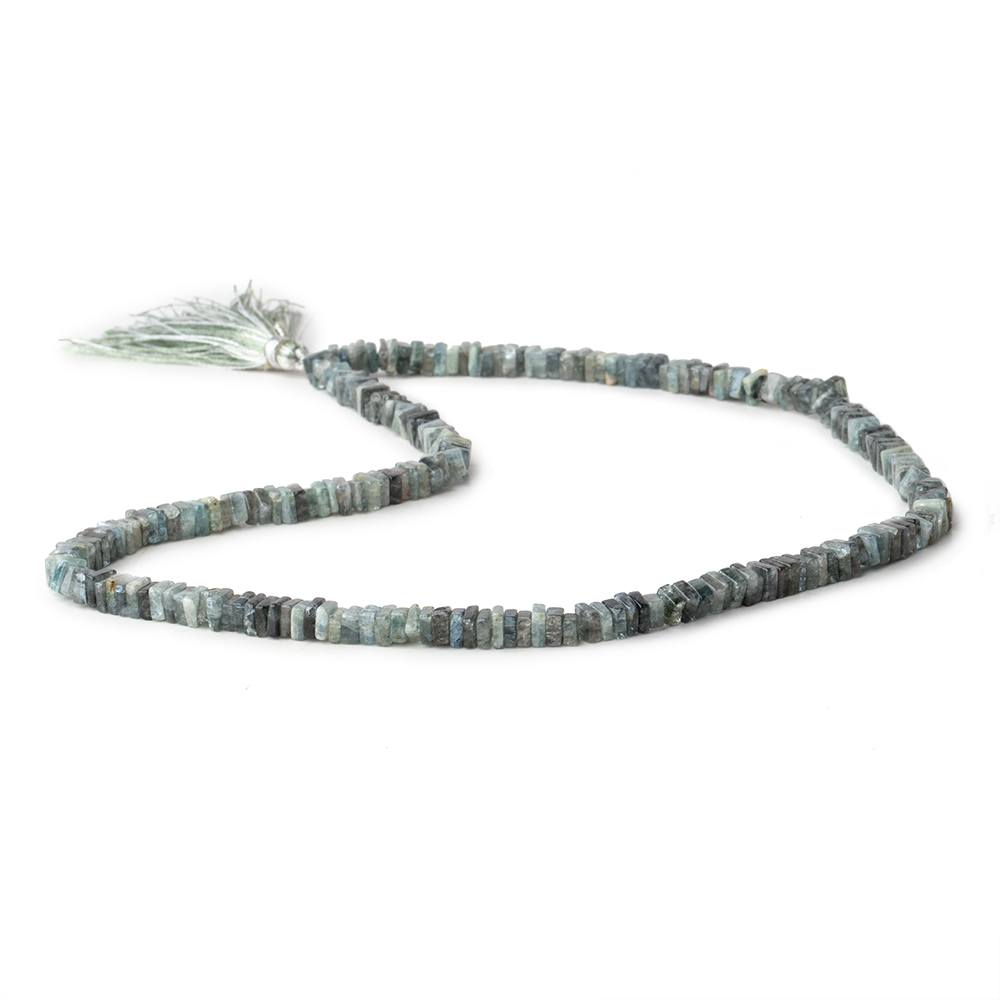 5mm Moss Aquamarine Plain Square Heshi Beads 16 inch 95 pcs