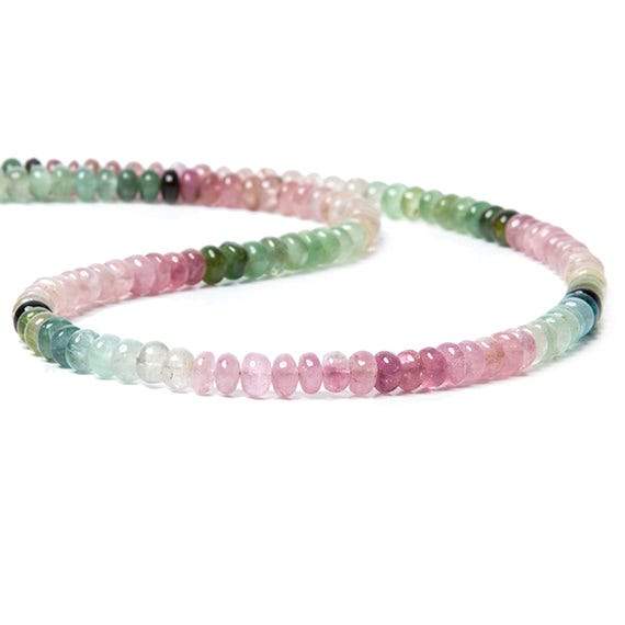 5mm Multi Color Afghani Tourmaline Plain Rondelle