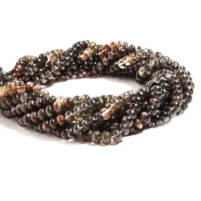 5mm Multi Color Cat's Eye Scapolite plain rondelle 18 inch 129 beads