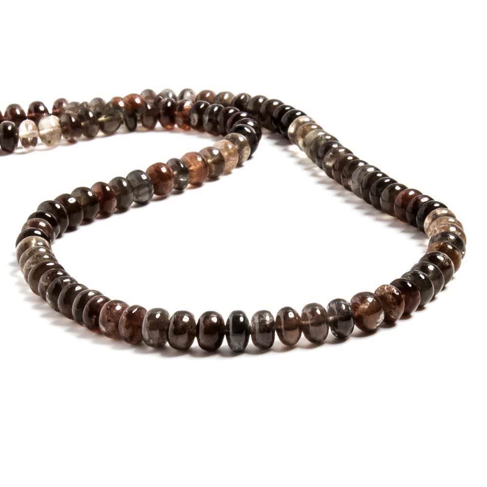 5mm Multi Color Cat's Eye Scapolite plain rondelle 18 inch 129 beads