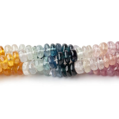 5mm Multi Color Madagascar Sapphire Plain Rondelle 16 inch 172 Beads AA