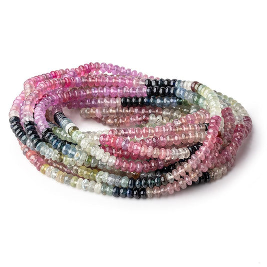 5mm Multi Color Sapphire Plain Rondelle Beads 18 inch 154 pieces AA