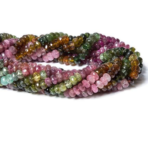 5mm Multi Color Tourmaline Beads Faceted Rondelle 126 pcs