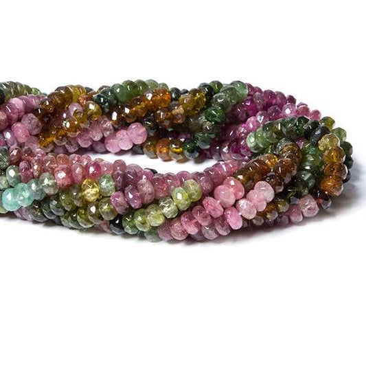 5mm Multi Color Tourmaline Beads Faceted Rondelle 126 pcs