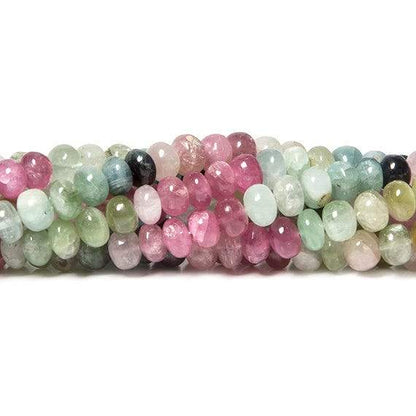 5mm Multi Color Tourmaline Beads Plain Rondelle 100 pcs