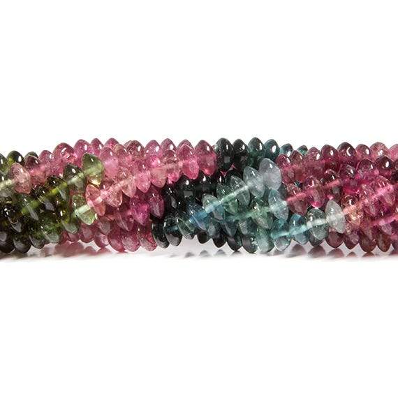 5mm Multi Color Tourmaline Beads Plain Rondelle