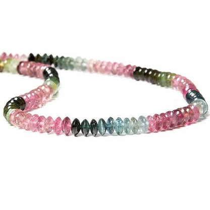 5mm Multi Color Tourmaline Beads Plain Rondelle