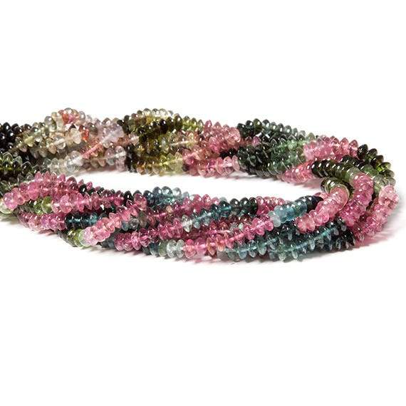 5mm Multi Color Tourmaline Beads Plain Rondelle