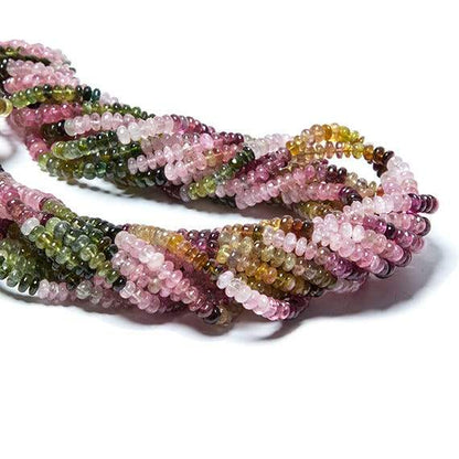5mm Multi Color Tourmaline plain rondelle beads 18 inch 164 pieces