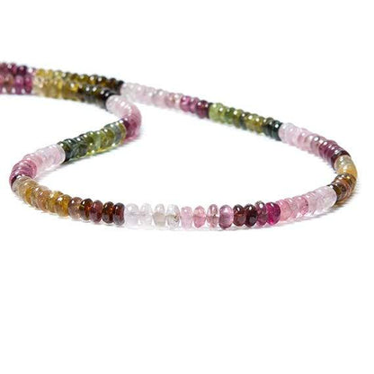 5mm Multi Color Tourmaline plain rondelle beads 18 inch 164 pieces