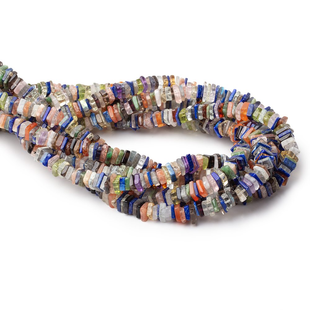 5mm Multi Gemstone Plain Square Heishi Beads 14 inch 200 pieces
