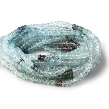 5mm Multi Moss Aquamarine faceted rondelle beads 16 inch 142 pieces