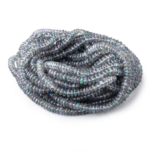 5mm Mystic Grey Topaz Faceted Rondelle Beads 16 inch 166 pieces