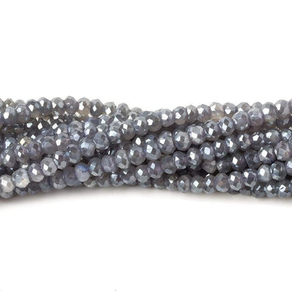 5mm Mystic Platinum Moonstone faceted rondelles 16 inch 100 beads A