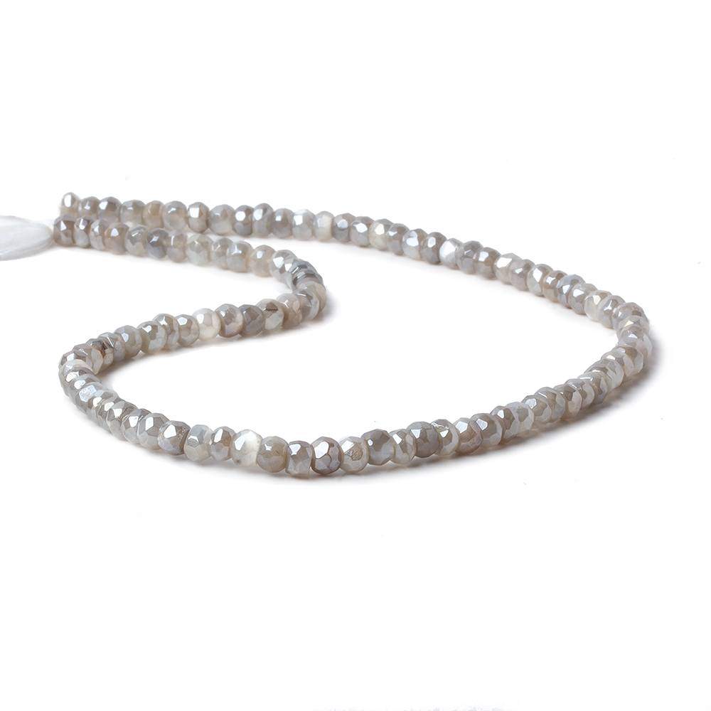 5mm Mystic Platinum Moonstone faceted rondelles 16 inch 100 beads A