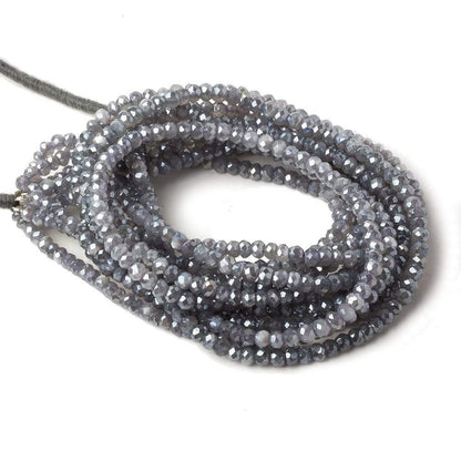 5mm Mystic Platinum Moonstone faceted rondelles 16 inch 100 beads A