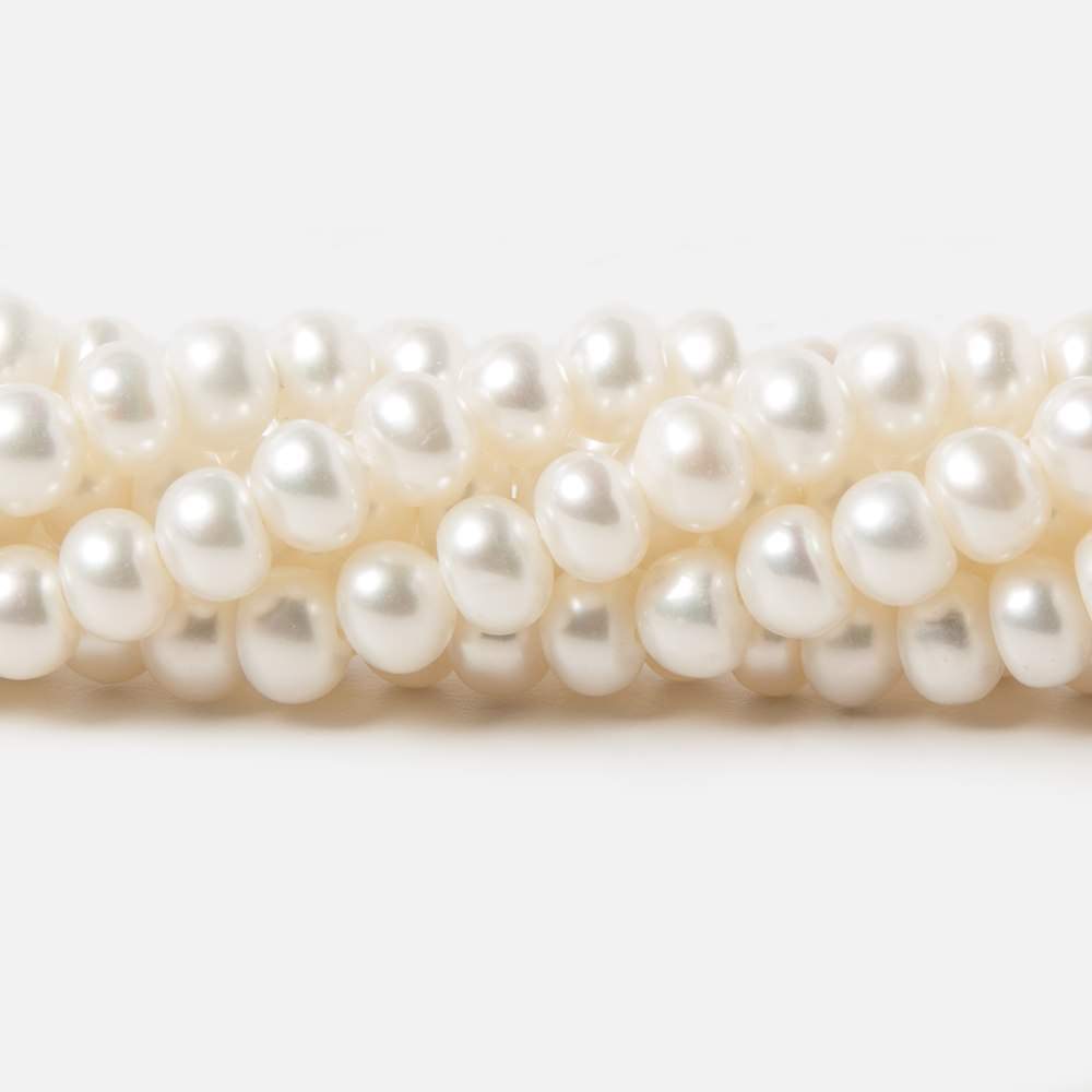 5mm Off White Center Drilled Button Freshwater Pearls 15.5 inch 100 pieces