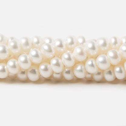 5mm Off White Center Drilled Button Freshwater Pearls 15.5 inch 100 pieces