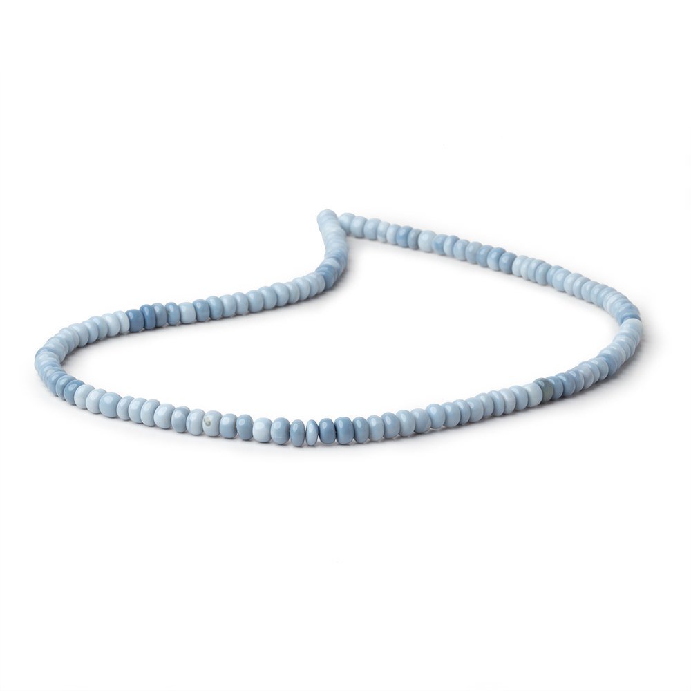 5mm Owyhee Denim Blue Opal Plain Rondelle 16 inch 128 Beads