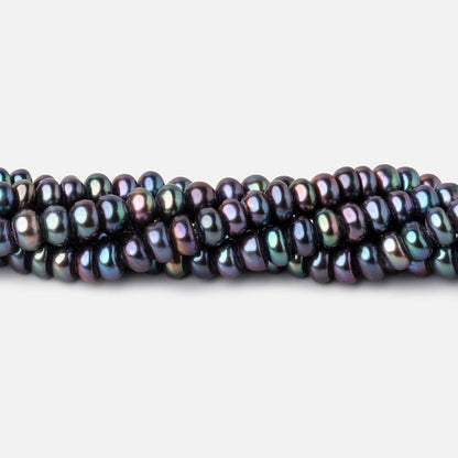 5mm Peacock Center Drill Button Freshwater Pearl beads 15.5 inch 121 pieces A