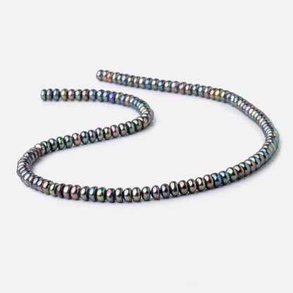 5mm Peacock Center Drill Button Freshwater Pearl beads 15.5 inch 121 pieces A