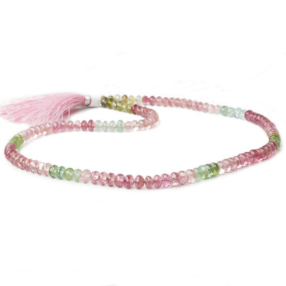 5mm Pink & Green Tourmaline Faceted Rondelle Beads 124 pieces AAA Grade