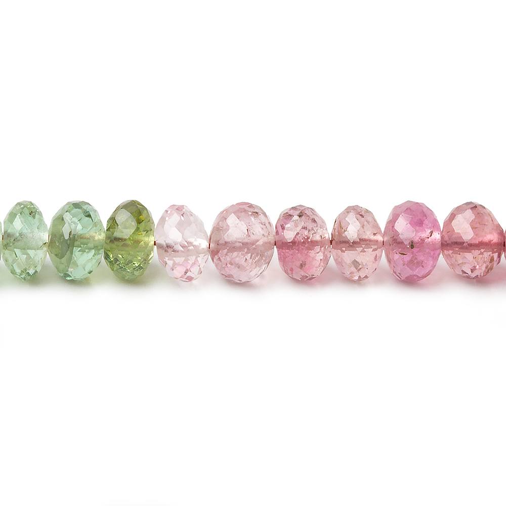 5mm Pink & Green Tourmaline Faceted Rondelle Beads 124 pieces AAA Grade