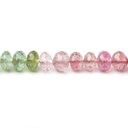5mm Pink & Green Tourmaline Faceted Rondelle Beads 124 pieces AAA Grade