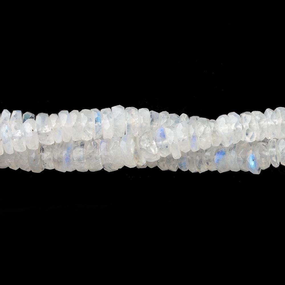 5mm Rainbow Moonstone faceted Heshi beads 8 inch 115 pieces A