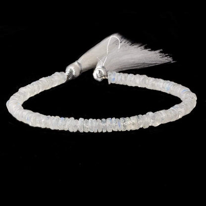 5mm Rainbow Moonstone faceted Heshi beads 8 inch 115 pieces A