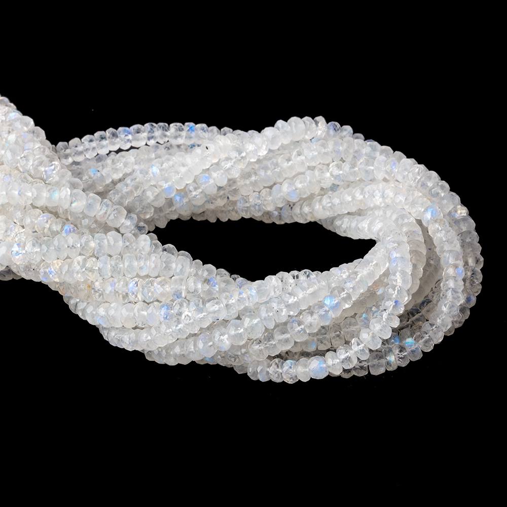 5mm Rainbow Moonstone Faceted Rondelle Beads 14 inch 118 pieces