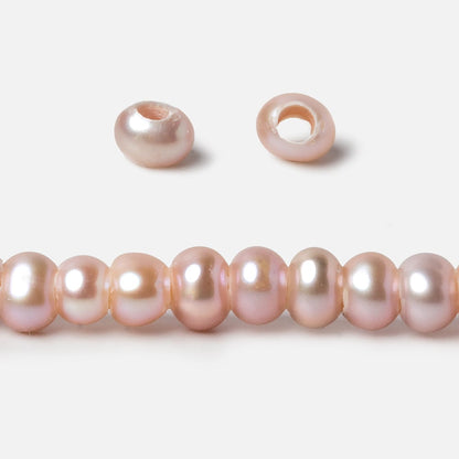 5mm Rose Pink Off Round 2.5mm Large Hole Pearls 15 inch 100 pieces