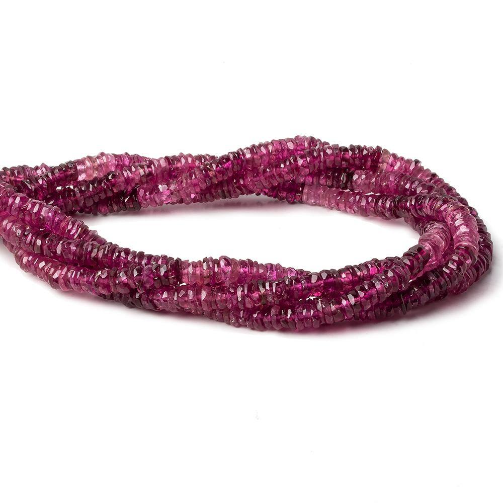 5mm Rubelite Tourmaline Faceted Rondelle Beads 13.5 inch 160 pcs
