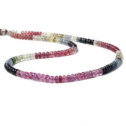 5mm Ruby & Multi Color Sapphire plain rondelles 18 inch 145 beads AA Grade