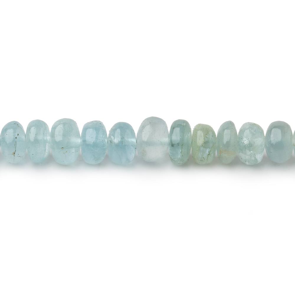 5mm Shaded Aquamarine Plain Rondelle Beads 14 inch 118 pieces