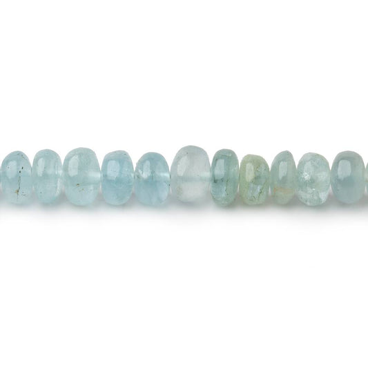 5mm Shaded Aquamarine Plain Rondelle Beads 14 inch 118 pieces