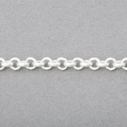 5mm Silver plated Rolo Link Chain by the foot