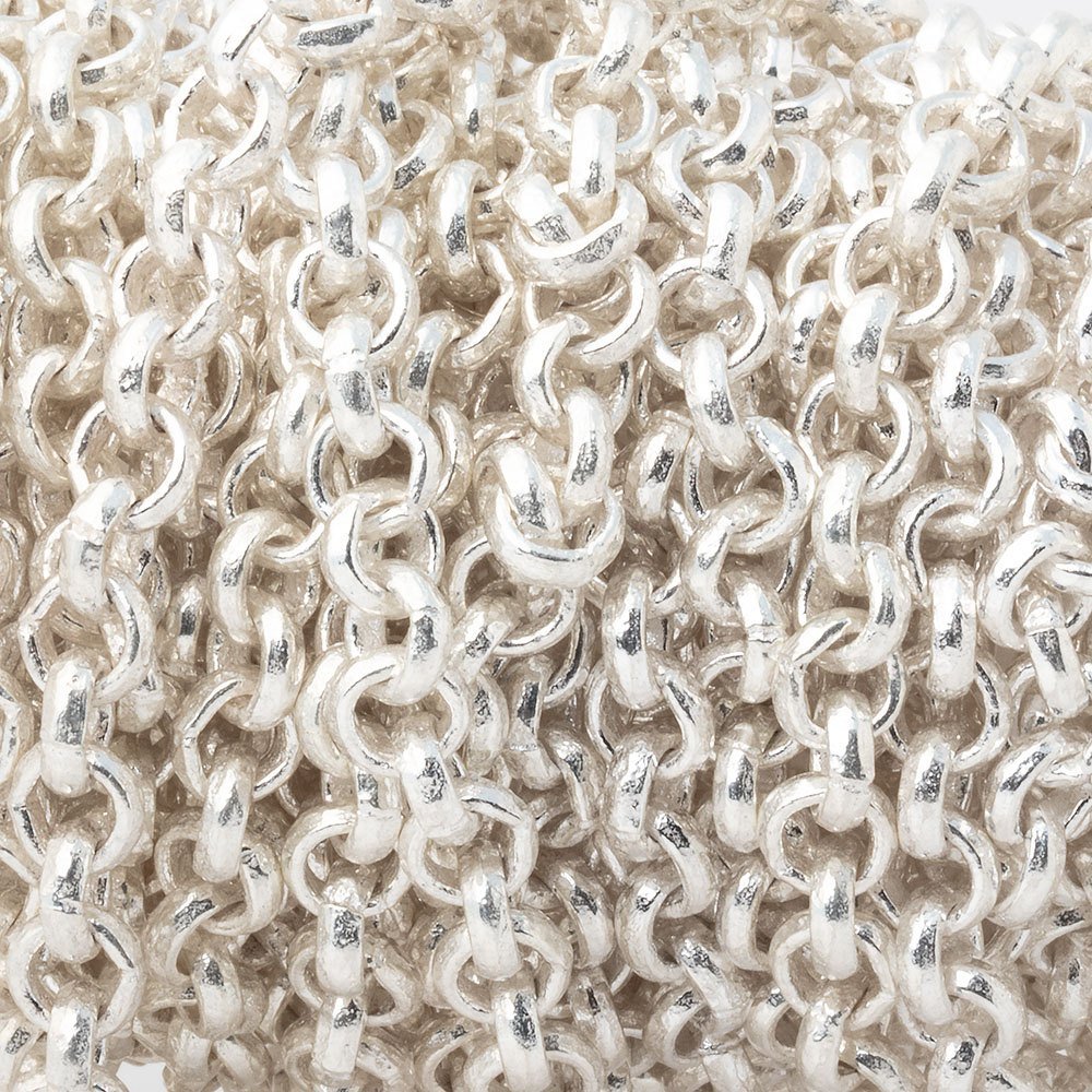 5mm Silver plated Rolo Link Chain by the foot