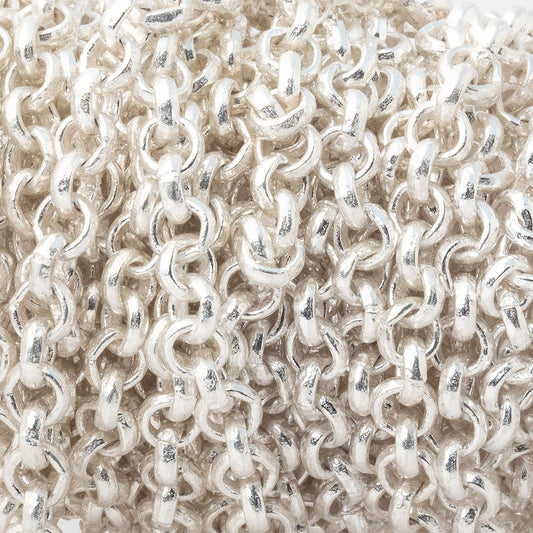 5mm Silver plated Rolo Link Chain by the foot