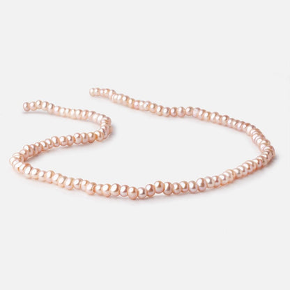 5mm Soft Peach 2.5mm Large Hole Off Round Pearls 15 inch 114 Beads