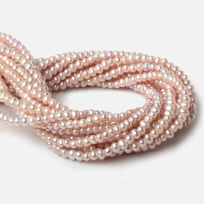 5mm Soft Pink Off Round 2.5mm Large Hole Pearls 15 inch 100 pieces