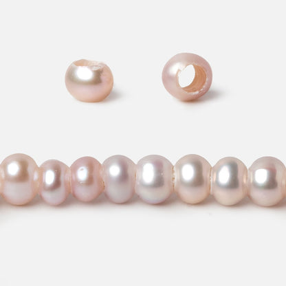 5mm Soft Pink Off Round 2.5mm Large Hole Pearls 15 inch 100 pieces