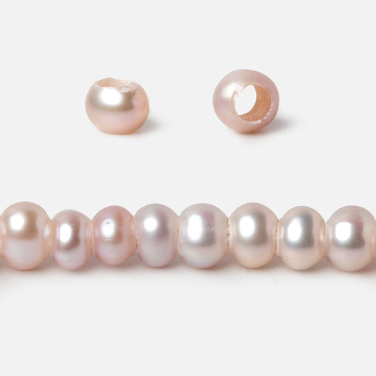 5mm Soft Pink Off Round 2.5mm Large Hole Pearls 15 inch 100 pieces