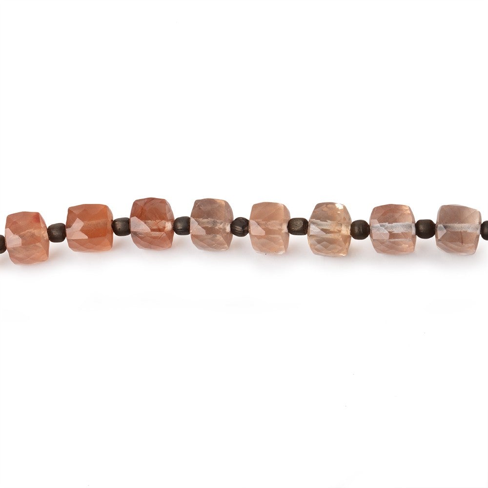 5mm Tangerine Quartz Faceted Cube Beads 8 inch 30 pieces