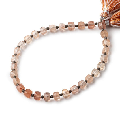 5mm Tangerine Quartz Faceted Cube Beads 8 inch 30 pieces